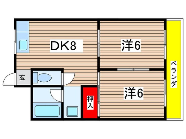 北武庫之荘ハイツの物件間取画像